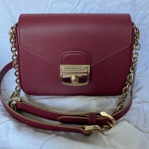 Longchamp Le Pliage Heritage Red Saffiano Leather Shoulder Crossbody Bag